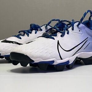 Nike White and Blue Softball Cleats